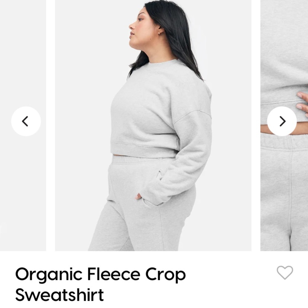 Mate the Label Cropped Grey Fleece Sweater XL